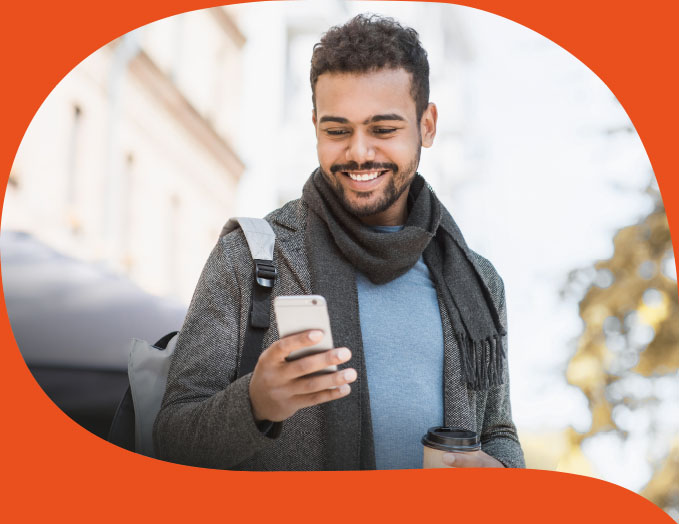 Mann mit Smartphone